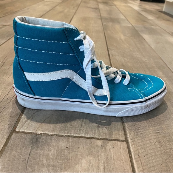 Teal Vans Sk8 Hi - Picture 2 of 4